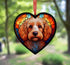 Cockapoo Apricot Stained Glass Effect Heart Suncatcher